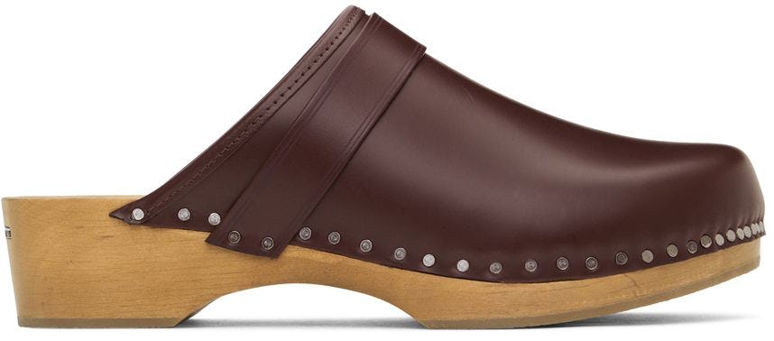 Burgundy Thalie Clogs: image 1