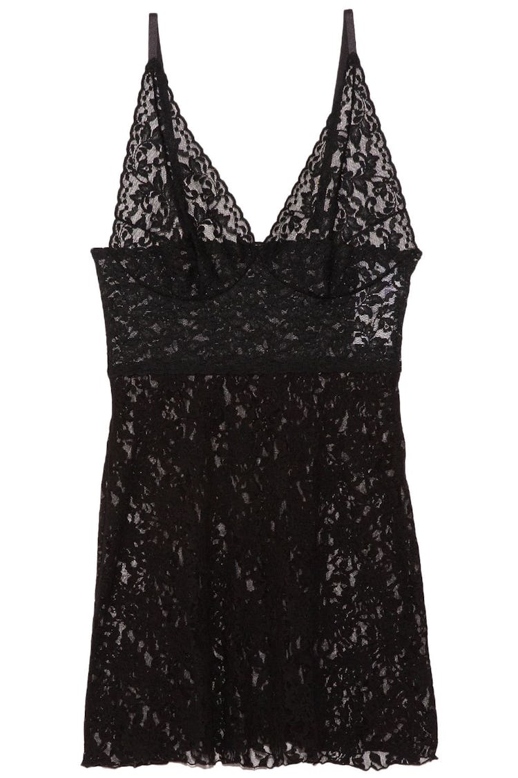 Retro Plunge Chemise in Black: image 1