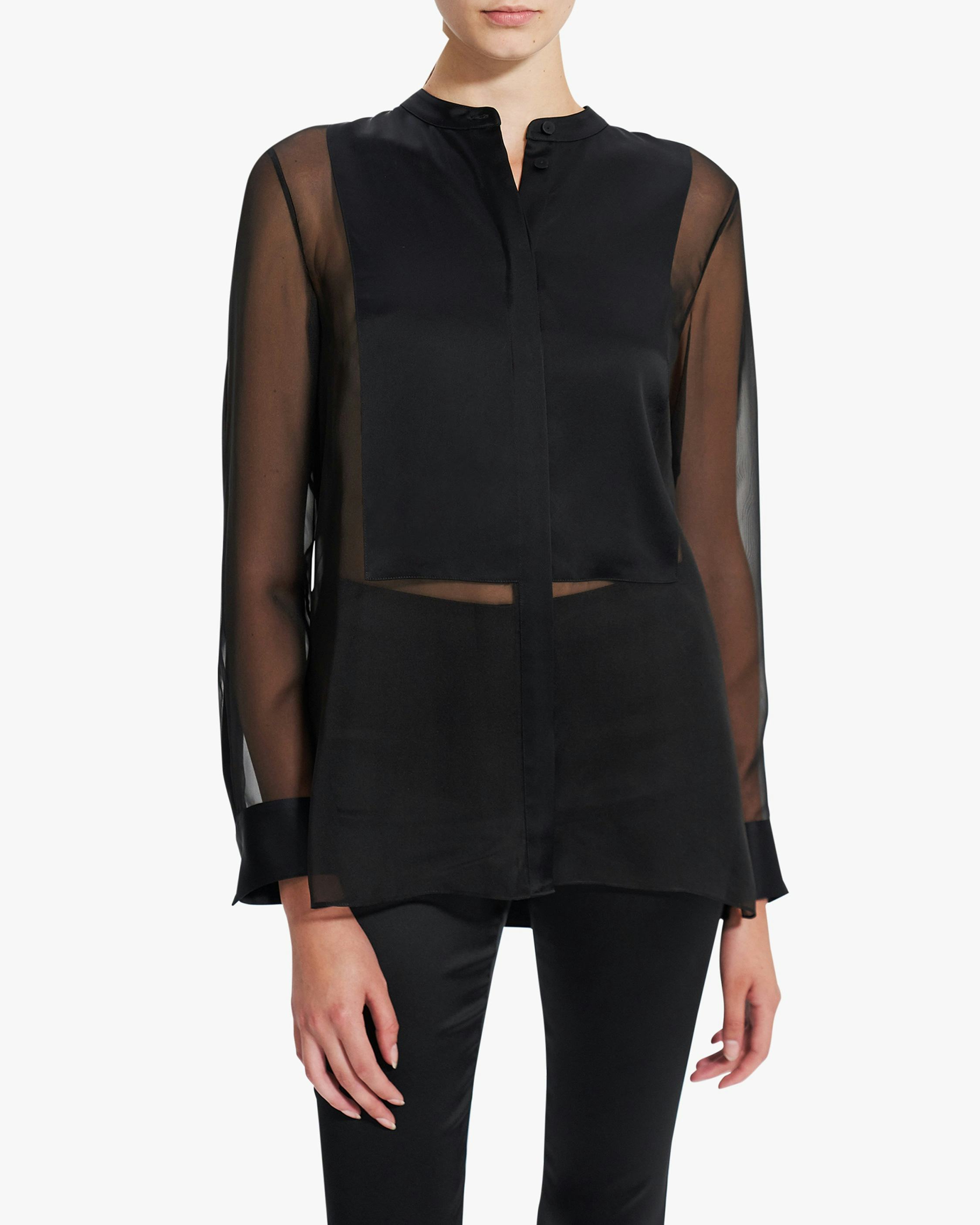 Sheer Long-Sleeve Top: image 1
