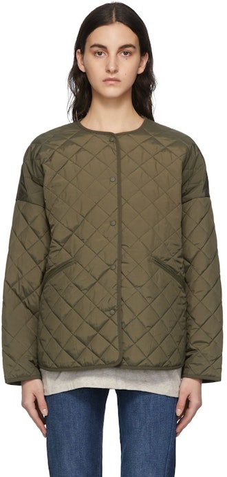 Khaki Quilted Jacket: image 1