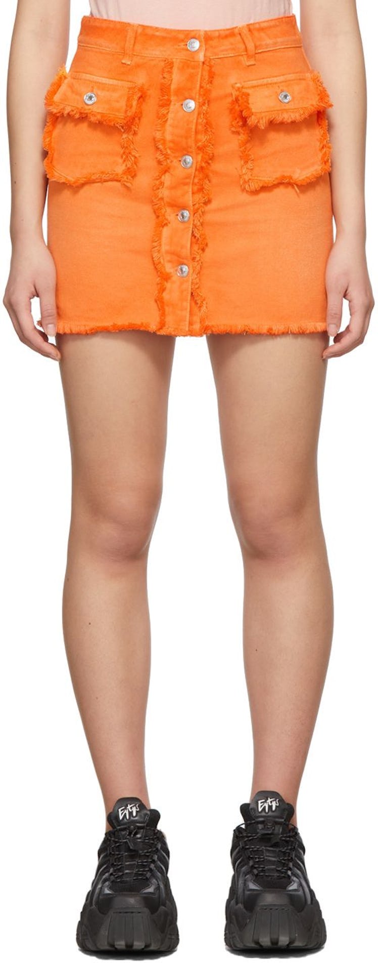 Orange Denim Skirt: additional image