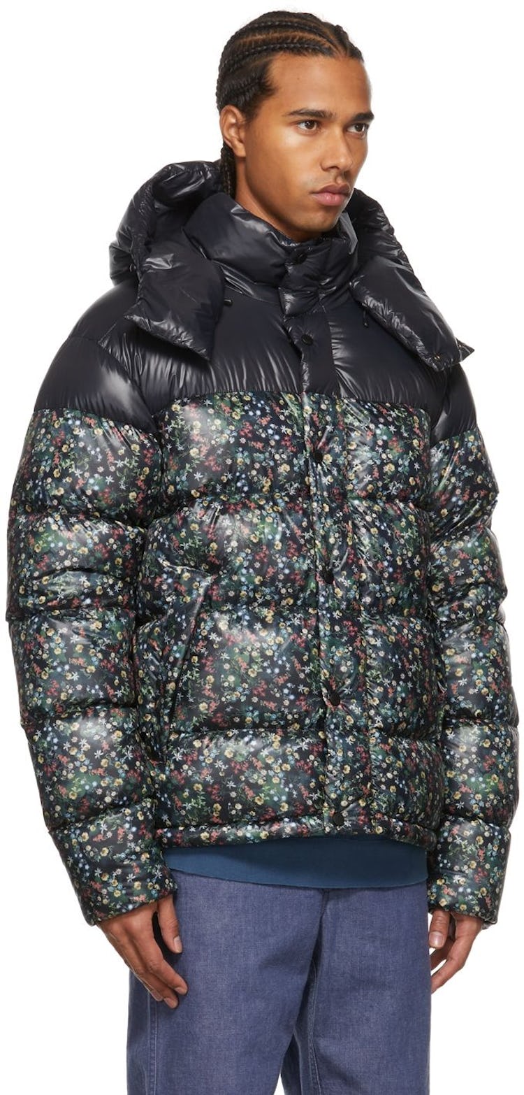 Black Floral Down Jacket: additional image