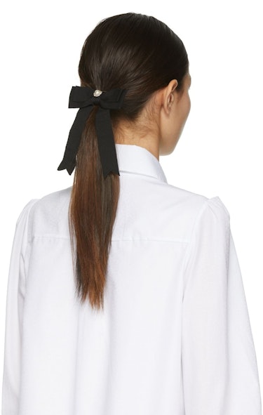 Black Crystal Bow Hair Tie: image 1