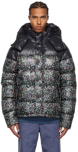 Black Floral Down Jacket: additional image