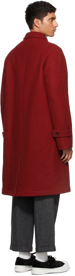 Burgundy Felted Wool Coat: additional image