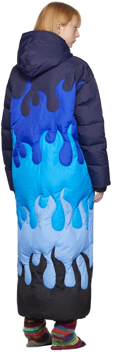 Blue Down Fire Puffer Coat: additional image