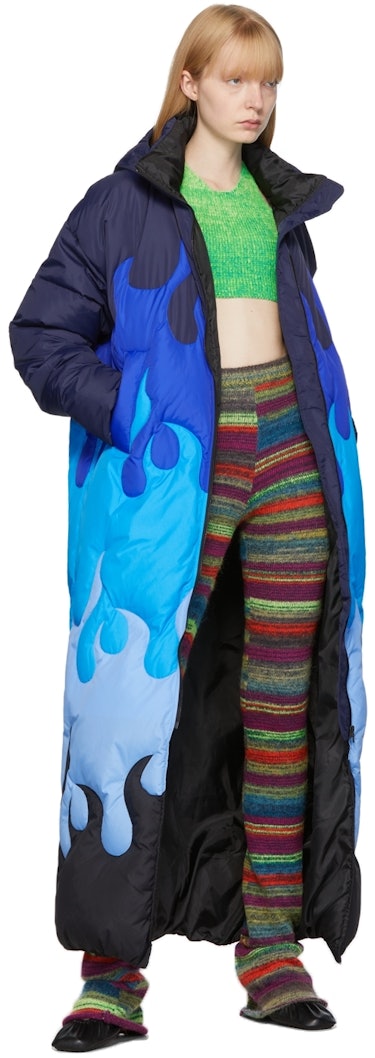 Blue Down Fire Puffer Coat: additional image