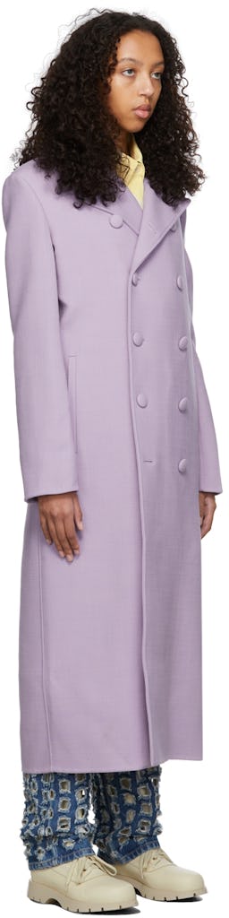 Purple Wool Belted Coat: additional image