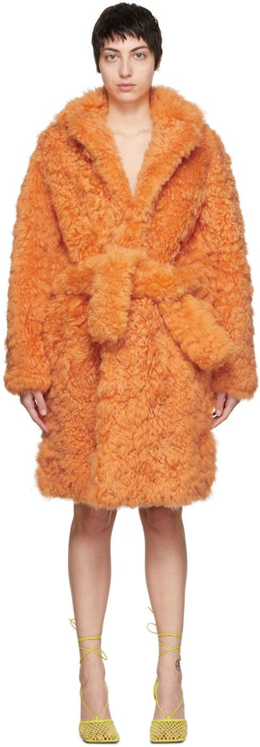 Orange Shearling Fluffy Coat: image 1