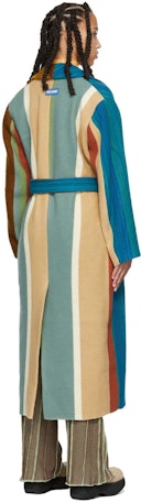Brown & Blue Wool Lola Coat: additional image