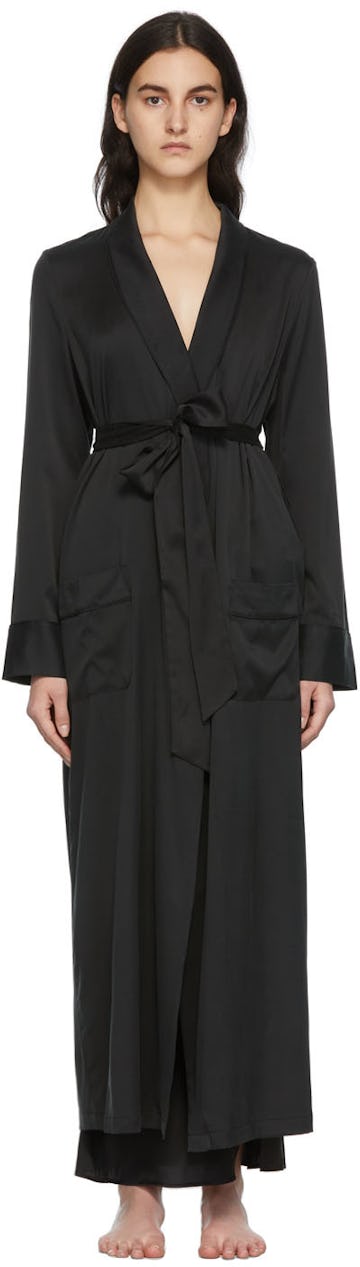 Black Silk Sleep Robe: image 1