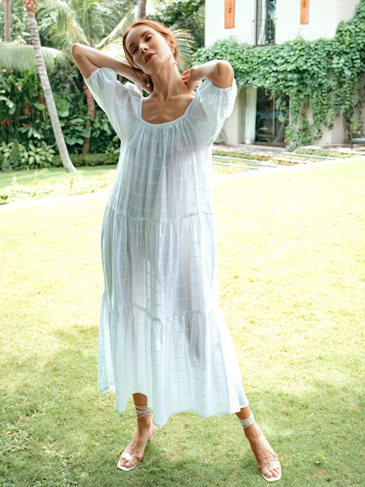 Rosemary Dotted Plaid Cotton Dress: image 1