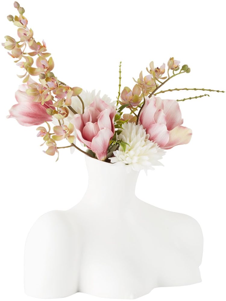 White Ceramic Breast Friend Vase: image 1