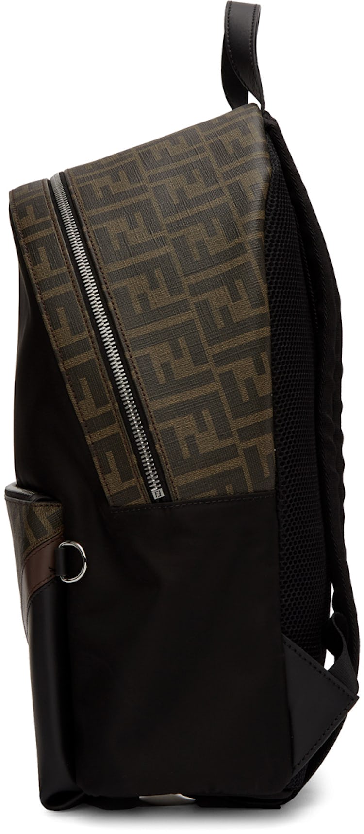 Black 'Forever Fendi' Fabric Backpack: additional image