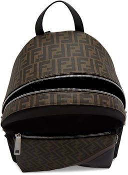 Black 'Forever Fendi' Fabric Backpack: additional image