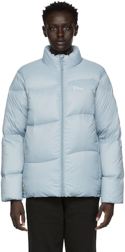Blue Midweight Wave Puffer Jacket: image 1