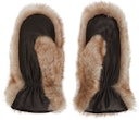 Black & Brown Neve Shearling Gloves: additional image