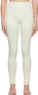 Off-White Cotton Rib Leggings: additional image