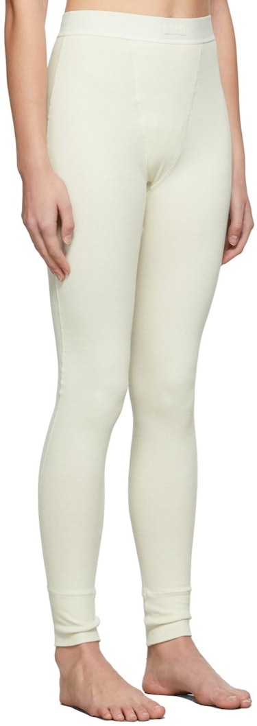 Off-White Cotton Rib Leggings: additional image