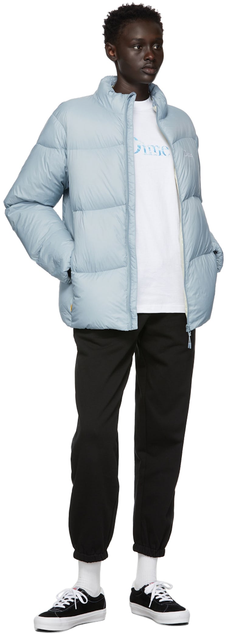 Blue Midweight Wave Puffer Jacket: additional image