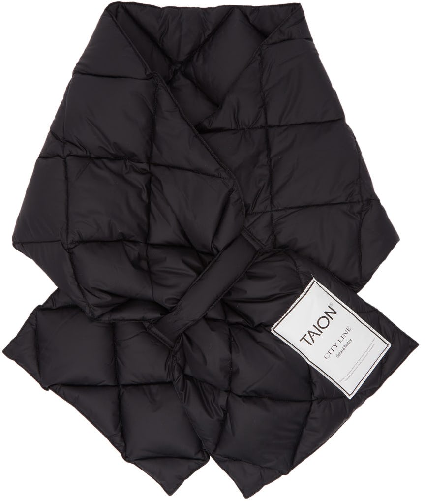 Black Basic Down Scarf: image 1