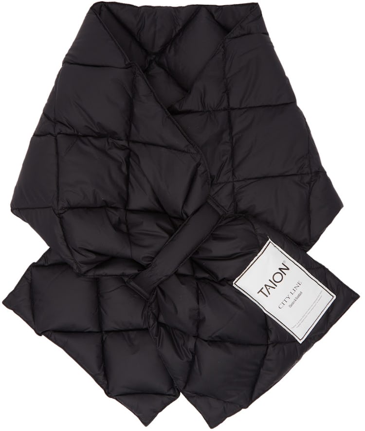 Black Basic Down Scarf: image 1