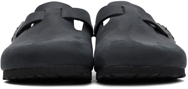 Black Oiled Leather Boston Loafers: additional image