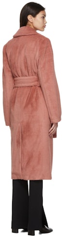 Pink Belted Faux Fur Coat: additional image