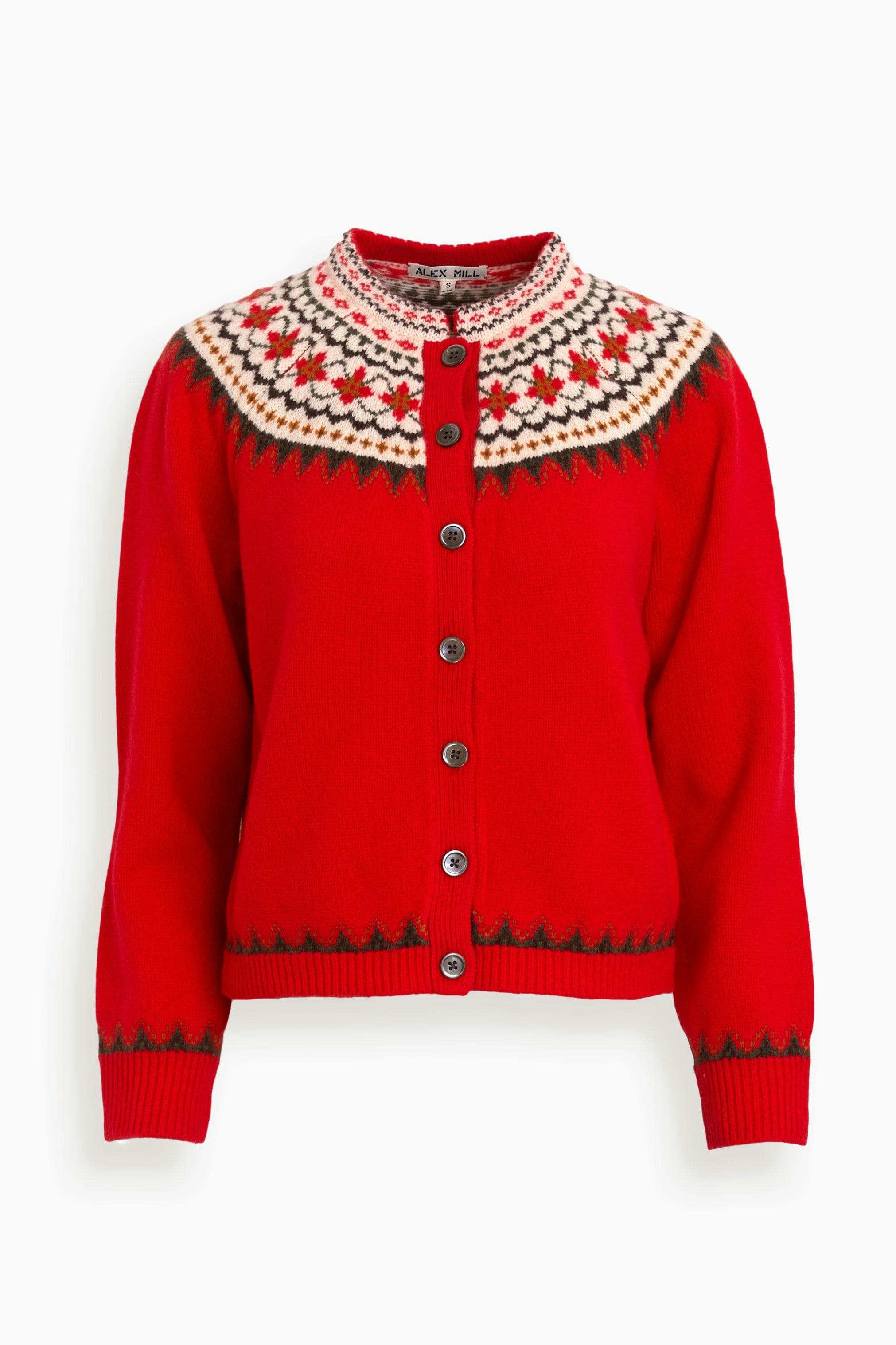 Hilder Fair Isle Cardigan in Multi Flame: image 1