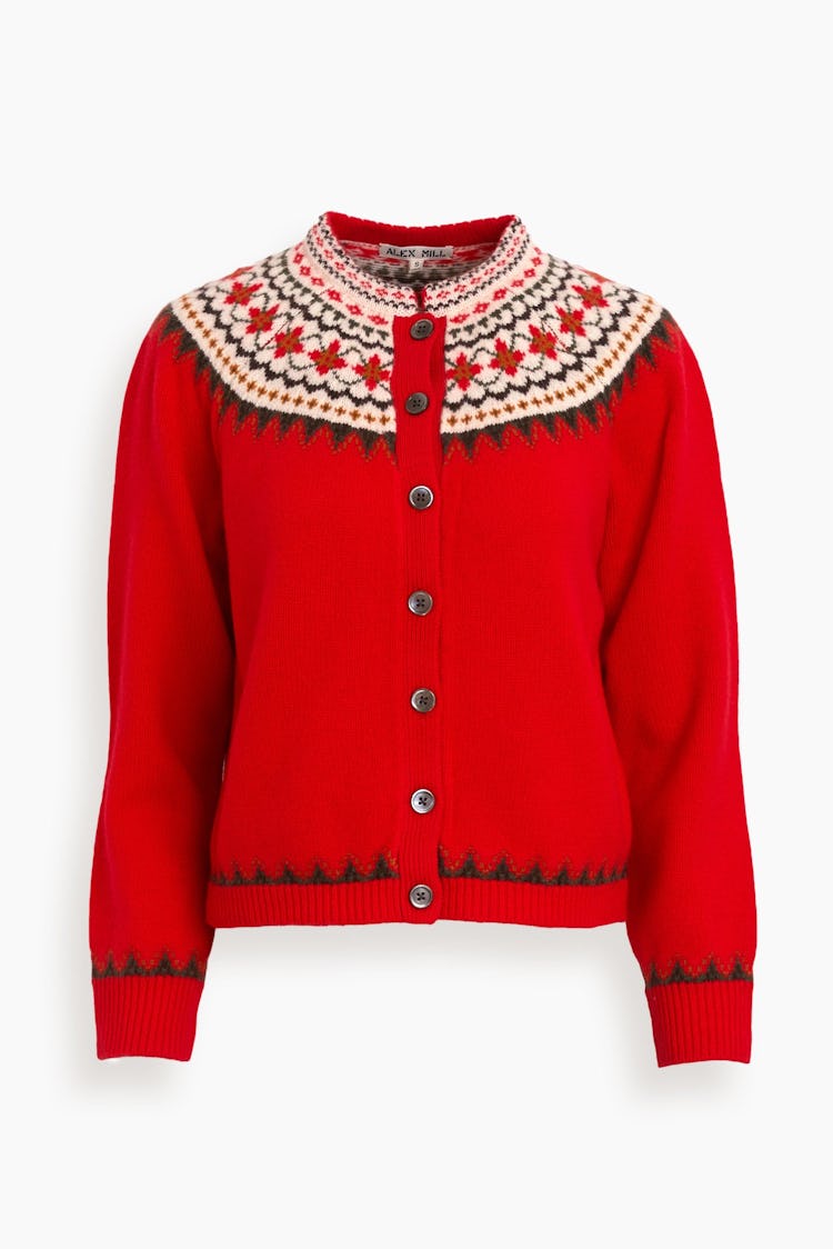 Hilder Fair Isle Cardigan in Multi Flame: image 1