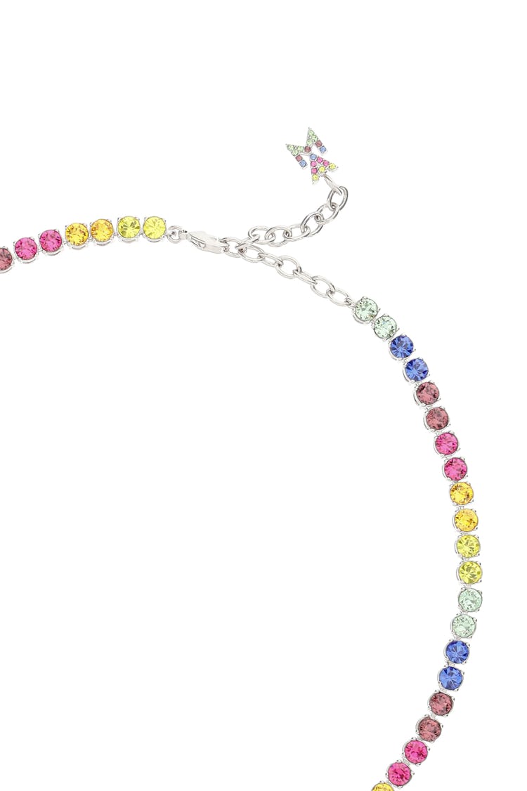 Amina Muaddi Chocker Necklace With Rainbow Crystals: additional image