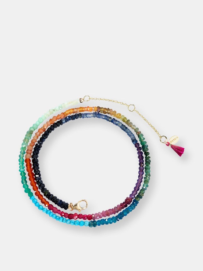 Aisha Gemstone Necklace - Rainbow: additional image