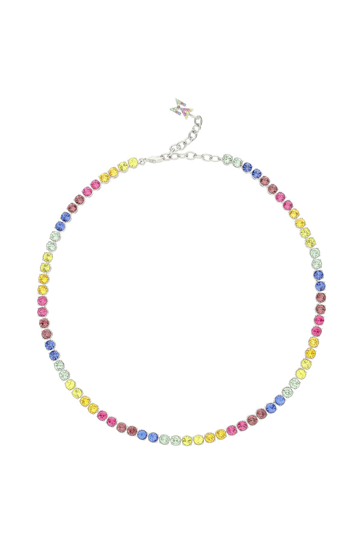 Amina Muaddi Chocker Necklace With Rainbow Crystals: image 1