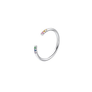 Rainbow Open Silver Ring: image 1