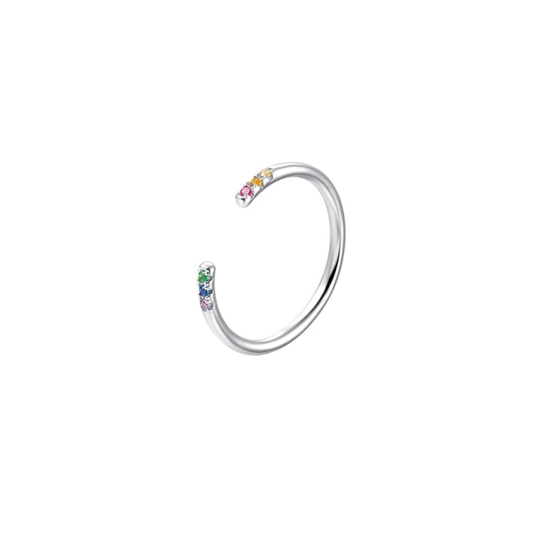 Rainbow Open Silver Ring: image 1