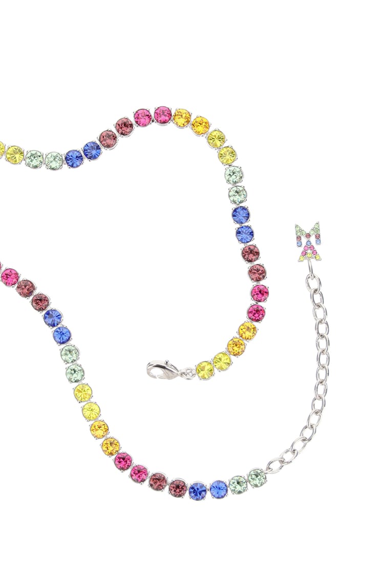 Amina Muaddi Chocker Necklace With Rainbow Crystals: additional image
