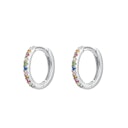 Rainbow Line Silver Huggie Earring: image 1