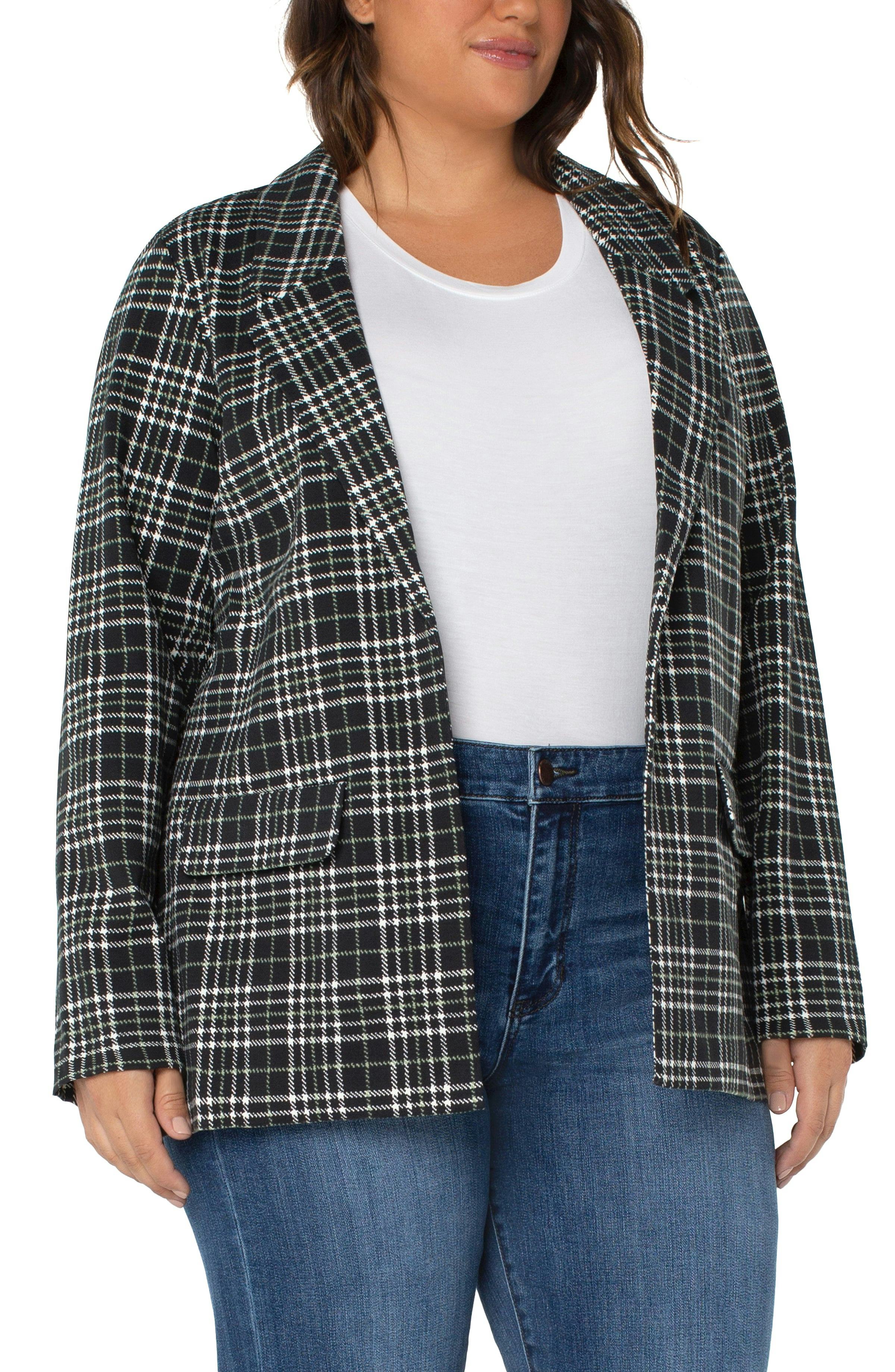 BOYFRIEND BLAZER WITH PRINCESS DART PATTERN KNIT: image 1