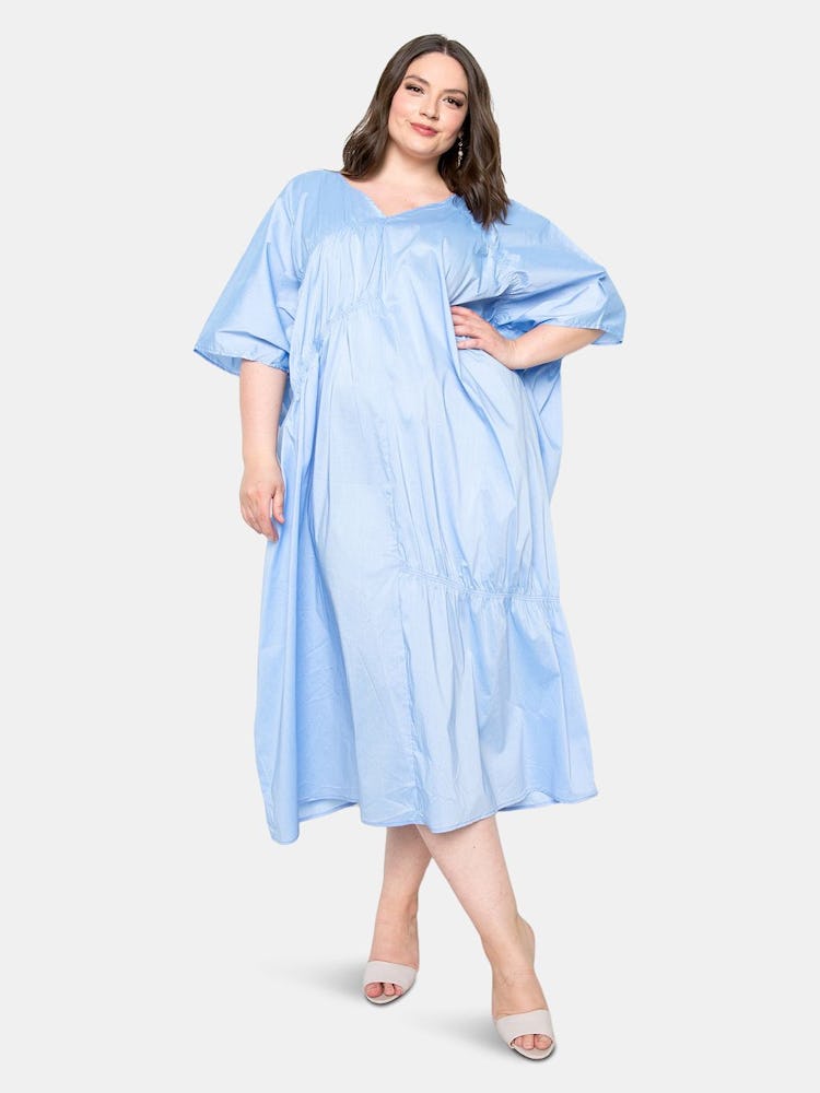 Voluminous Poplin Maxi Dress: image 1