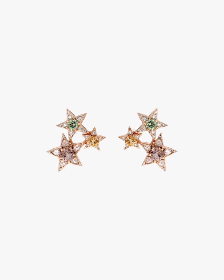 Diamond & Tourmaline Star Cluster Earrings: image 1