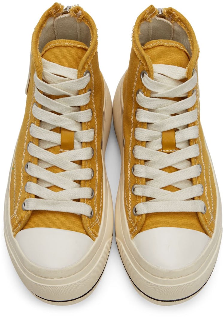 Yellow Kurt High-Top Sneakers: image 1