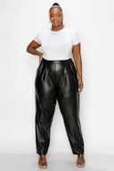 Vegan Leather Pocket Pants: image 1