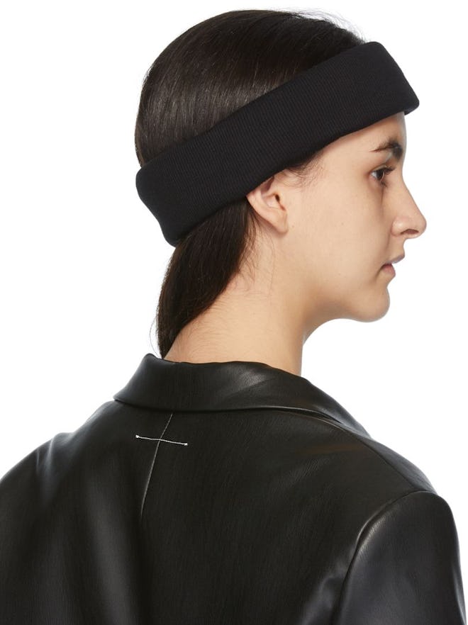 Black Ribbed Headband: image 1