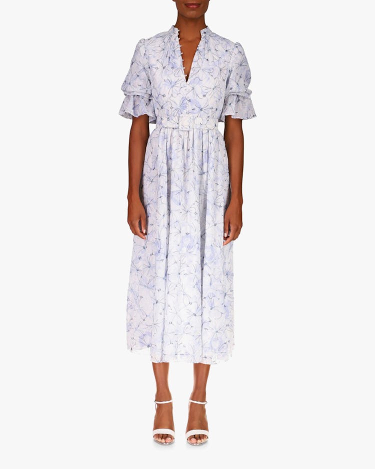 Ruffle-Sleeve Midi Dress: image 1
