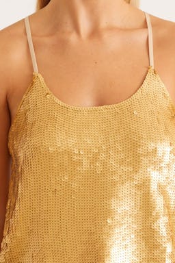 Sequins Beading Cami Top in Gold: additional image
