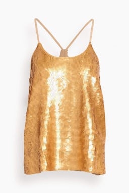 Sequins Beading Cami Top in Gold: image 1