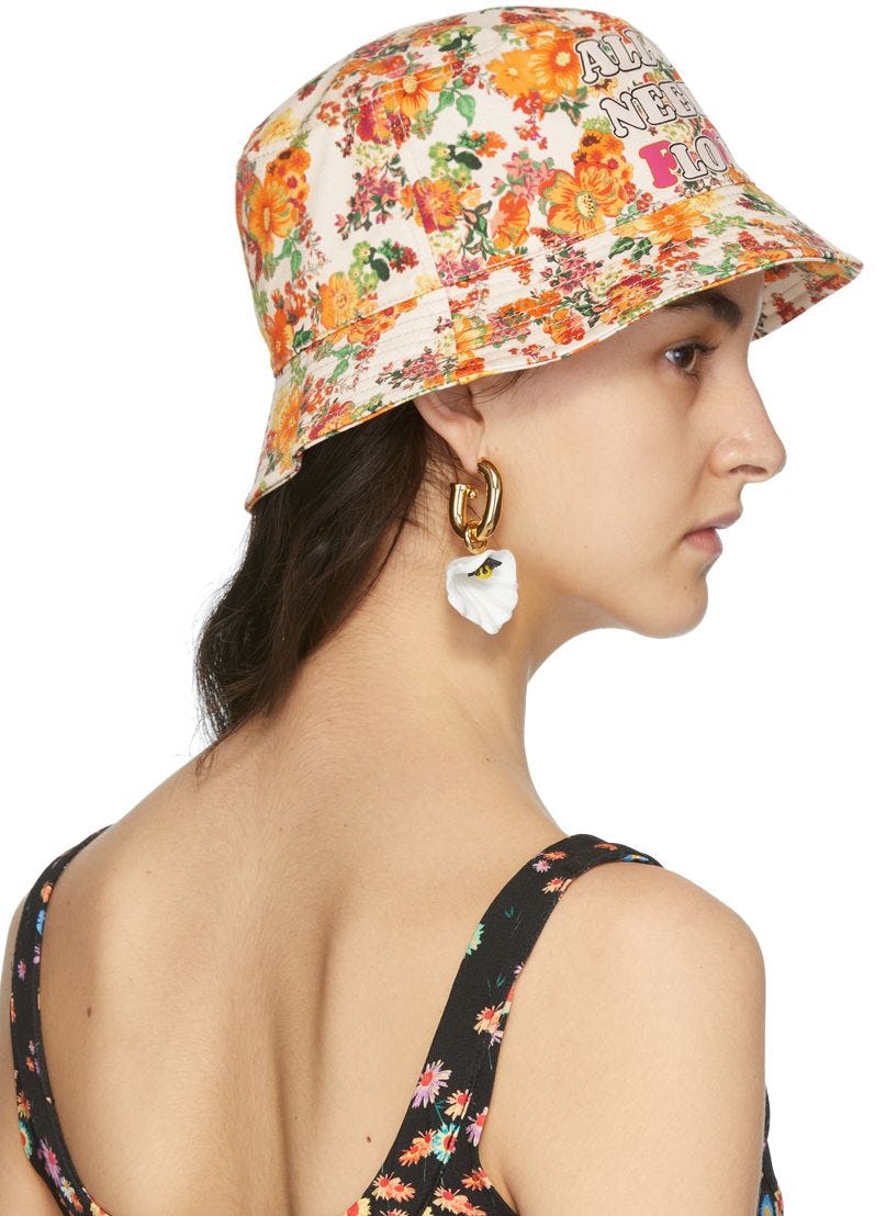 floral bucket hat with string