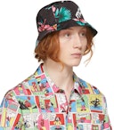 Black Floral Bucket Hat: additional image