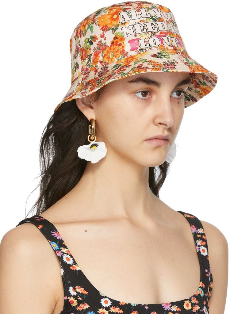 SSENSE Exclusive Multicolor Nacre Jersey Bob Bucket Hat: additional image