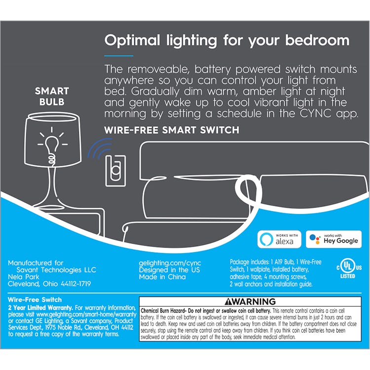 Bedroom Light & Switch Starter Kit: additional image